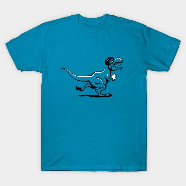 Rugby Dinosaur T-Shirt by atomguy